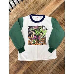 Vintage 1982 Marvel The Incredible Hulk Long Sleeve Ringer Tee – Kids Size 12
